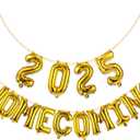 15 Pcs Homecoming Decorations 2025 Homecoming Banner HOCO Sign 16 Inch Foil Balloons Banner for High School Dance Party 2025 Welcome Back to School Supplies Graduation Party Cheers(Gold)