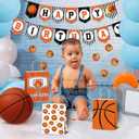JOYGATHER 24 Pcs Basketball Party Favors Bags with Handles, Basketball Goodie Gift Candy Treat Snack Bags with 3 Different Types for Birthday Party Supplies