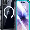 Lanhiem Magnetic for iPhone 17 Case Waterproof, Built in Screen Protector & Camera Protection, [Compatible with MagSafe] Full Body Dustproof Heavy Duty Rugged Phone Case 6.3'' (Blue)