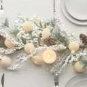 KI Store Velvet Christmas Balls Cream White 25pcs Flocked Christmas Tree Ornaments Assortment for Xmas Tree Holiday Decor