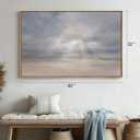 Large Framed Abstract Beach Landscape Wall Art for Living Room, 32x48 in