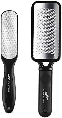Fu Store 2 Pack Foot Files Callus Remover Stainless Steel Foot Rasp and Dual Sided Feet File Professional Scrubber Pedicure Tools Premium for Feet Care Remove Hard Skin