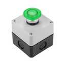 uxcell Push Button Switch Station Momentary 1NC 1NO Mushroom Green Switch, 600V 10A