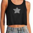 Remidoo Women's Casual Sleeveless Color Block Cropped Top Crewneck Tank Top Shirts (X-Large)