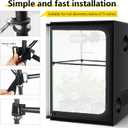 Heavy-Duty Grow Tent Mounting Bars, Durable Side Support Pole with Non-Slip Hook and Loop Straps for Indoor Grow Tents to Prevent Wall Suction (2 * 4)