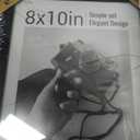 8x10 Picture Frame Set - 3 Pack, Textured Black Solid Wood, HD Tempered Glass, Gallery Photo Frame, Table or Wall Display