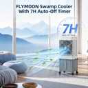 Flymoon Upgraded Cooling 10 Gallon Evaporative Air Cooler, Swamp Cooler with 120° Oscillation, 7-Hour Timer, Remote Control, Detachable Tank for Portable Air Conditioners, for Bedroom, Garage