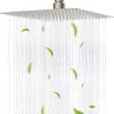 Hibbent All Metal 10x9 Inch Shower Head, High Pressure Stainless Steel Rain Showerheads, Bathroom Rainfall Showerhead with Ultra-thin Design, Adjustable Brass Joint, Silicone Nozzles, Brushed Nickel