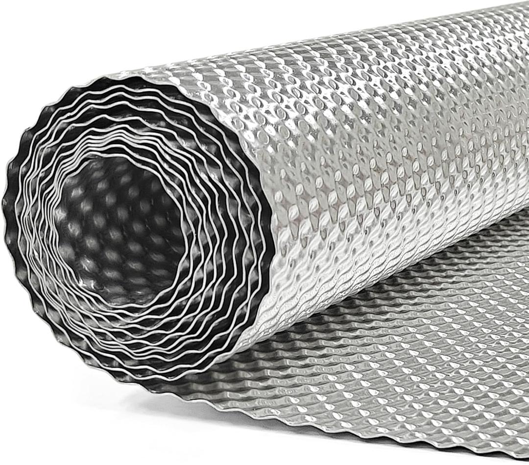 Exhaust Heat Shield Automotive 16"x40", Embossed Aluminum Heat Shield Kit with Stainless Steel Zip Ties Cable Metal for Car Muffler Exhaust Wrap Heat Pipe High Temp Thermal Barrier