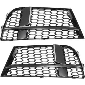 ACROPIX Fog Light Grill Front Lower Bumper Fog Light Cover Inserts for Audi A3 2017-2020 No.8V3807681ABESM/8V3807682NESM Durable Front Left Right Honeycomb