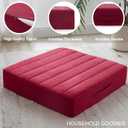 JKMAX 2 Pcs High Density Foam Floor Pillow - Upgraded Large Pillows Seating for Adults - Outdoor Floor Cushion with Soft Tufted Cover - Yoga Pillows for Sitting On Floor - 22 Inch Burgundy