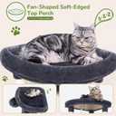 Globlazer Corner Cat Tree Tower for Indoor Cats, 51in Multi-Level Cat Condo Tower with Large Hammock, 7 Sisal Scratching Posts, Oversized Top Perch, Spacious Cat Cave, Hanging Basket, C51, Dark Grey
