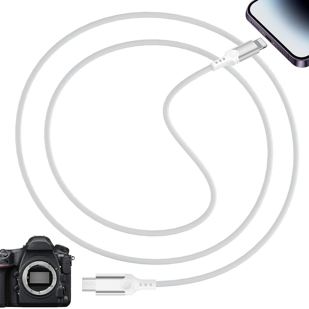 Micro USB to for Lightning OTG Cable, Digital Camera Adapter for Canon M5,for Sony A7, 3.3FT Photos/Videos Transfer Cord for iPhone 14 13 12,480mbps High Speed for Nikon Z50, Not for Charging
