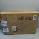 Stainless Steel Litter Box with Lid, XL Metal Litter Box for Big Cats with High Wall Slides Enclosure, Anti High-Peeing Spraying, Anti-Leakage Non-Sticky Easy to Clean