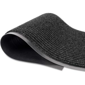 Durable Rubber Door Mat - Heavy Duty, Indoor/Outdoor, Easy Clean, Waterproof, Low-Profile Mat for Entry, Patio, Garage - Stylish (Charcoal, 5' x 3' (Mud Trapper))
