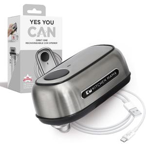 Kitchen Mama Orbit One Stainless Steel Rechargeable Electric Can Opener, Small