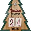 Countdown to Christmas Wooden Advent Calendar, Rustic Tabletop Christmas Tree 2024 Xmas Advent Calendar for Boys Girls Kids Holiday Xmas Party Favors