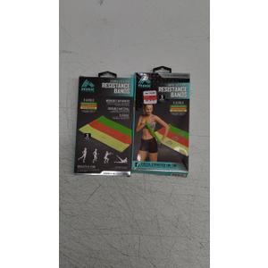 RBX Looped, Latex Free Resistance Bands, three Levels, Light, Medium, Heavy. Toning and Stretch Bands 2 Pack, 6 total bands