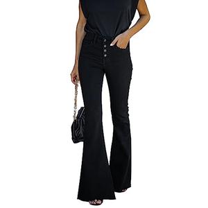 KUNMI Women's Flare Bell Bottom Jeans High Waisted Wide Leg Bootcut Jeans Stretchy Denim Pants Size 8