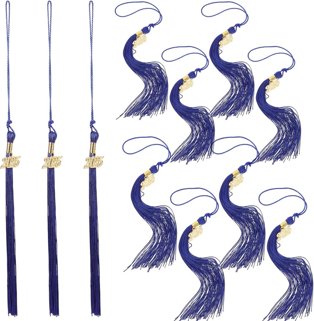 BESTOYARD 24 Pcs 2025 Graduation Cap Tassels, Congrats Grad Hat Decorations for Academic Ceremony, Party Supplies, Memorial Accessories, Blue