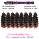 Gogo Curl Crochet Hair 10 Inch, Pre Looped Boho Curly Crochet Hair for Black Women, Water Wave Synthetic Braiding Hair, Lightweight, Natural Look, Easy Install (8 Packs,1B/30)