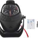 Boat Compass Flush Mount Compass, Marine Compass Dashboard with Light Pivoting, Dashboard Compass for Boat Car, Illuminated Dash Compass Surface Mount