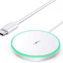 ZGEAR Magnetic Wireless Charger with KICKSTAND And 
USB C Wall Charger, 20W Durable Dual Port QC+PD 3.0 Power Adapter, Double Fast Plug Charging Block for iPhone 13/14/15/16/16 Pro/Pro Max/Plus, XS/XR/X, Watch Series 8/7 Cube，White