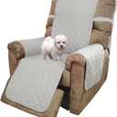 U-NICE HOME Recliner Chair Covers Reversible Chair Cover Pet Covers for Dogs with Elastic Straps Water Resistant Diamond Quilted (28''Recliner Oversized, Light Grey/Light Grey)