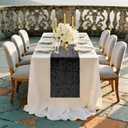 Sequin Table Runners 72 Inches Long Black Glitter Table Runner for Party, Wedding, Bridal Baby 6 Pcs, Black