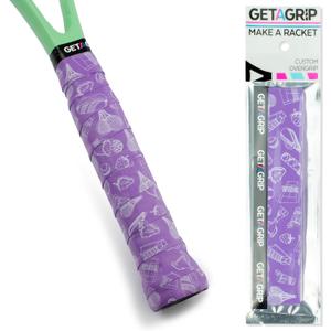 Get A Grip - Custom Tennis Racket Grip Tape - Anti-Slip/Quick-Drying Tennis Overgrips - Precut Badminton Racket Grip with Finishing Tape (2 Pack)