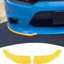 for Charger Front Bumper Lip Splitter Protector Cover Trim for 2015-2023 Dodge Charger Yellow Exterior Accessories 2pcs, Not for SXT/Widebody