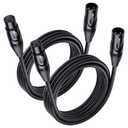 Cable Matters 2-Pack Premium XLR to XLR Cables - 10ft, Male to Female Microphone Cable, Oxygen-Free Copper (OFC) Mic Cord, Black