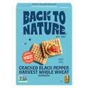 Back to Nature - Cracked Black Pepper Whole Wheat Crackers - Non-GMO, Made with Whole Grain Wheat & Sea Salt - Seriously Tasty Snacks - 7 Ounce Best By 05/31/26