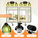 Bathroom Vanity Light, 3-Light Vanity Lighting Fixtures with Green Tulip Glass Shade, Modern Bathroom Wall Mount Lamp, Black Vanity Lights Over Mirror for Living Room, Hallway, Cabinet, Porch