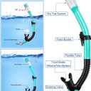 Ubekezele Snorkeling Gear for Adults Men Women,4 in 1 Snorkel Set with Panoramic View Diving Mask Anti-Fog Anti-Leak,Dry Top Snorkel,Fins and Travel Bag for Swimming,Snorkeling and Travel Diving