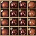 WDS WONDROUS Brown Christmas Ball Ornaments Glass Set of 24  1.18 Xmas Ornament Balls, Small Christmas Tree Hanging Decorations for Wedding Party Autumn Winter Holiday Decor (3 Effect Brown Colors)