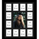 DUENPY 12x16 School Year Picture Frame K-12 Displays One 5x7 Photo and Twelve 2.5x3.5 Pictures Graduation Photo Collage Wall Hanging Collage School Picture Frame Black