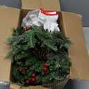 1 Pcs 30 Inch Christmas Tree Green Outdoor Planter Pots Filler Prelit Xmas Pine Trees with Cones and Red Berries 50 Warm White LED with 8 Light Modes and Timer for Yard (2ft 6in)