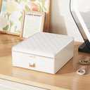 Jewelry Box with Mirror, Flip-Linked Jewelry Display Storage Box, 2 Tier Jewelry Organizer with Velvet Lining for Earring Necklace Bracelet, Ideal Gift for Girls, Wife, Daughter