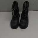 EQW Kids Snow Boots Waterproof Winter Boots for Boys & Girls Slip-on Warm Fur Lined Non-Slip Insulated Ankle Shoes (1.5 Big Kid, Black)