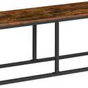 HOOBRO Dining Bench, 47.2 Inch Dining Table Bench, Industrial Style Kitchen Bench, Steel Frame, Easy to Assemble, for Kitchen, Dining Room, Rustic Brown and Black BF12CD01