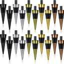 Honeydak 20 Pieces Bottle Stopper Set Kit Blank Stainless Steel Beverage Reusable Decorative Bottle Corks Accessories Tapered Storage Craft Art DIY for Kitchen Bar Party Wedding Turning