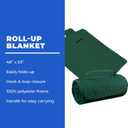 25 Ct of Roll-Up Blankets for Camping, Travel, Outdoors, Beach, Picnics Hunter Green Hook + Loop Closure for Easy Use in Cars & on Airplanes Customizable for Promotions & Events, 25 Count