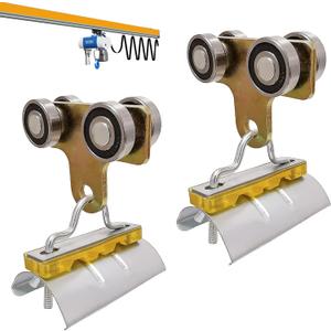 4 Wheel Cable Trolley System Trolley Roller Four Bearing Trolley Assembly for Use with 1-5/8" Wide and All1-5/8" or Taller Strut Channel (2pcs)