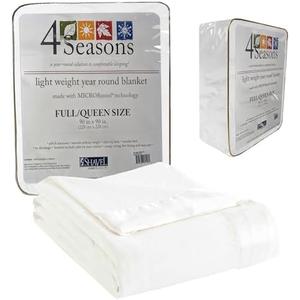 Thermee Micro Flannel Full/Queen Size Blankets, Lightweight All Seasons Cozy Blanket, Throw Blankets for Home and Living Room, Comfy & Soft Blanket for Couch, Machine Wash, No Pilling - Snow