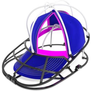 Hat Washer Cage for Washing Machine - Baseball Cap Cleaner Rack, Ball Cap Washing, Dishwasher Safe, Perfect for Cleaning and Protecting Hats in Dishwasher (White/Black 1 Pack (Assembly))