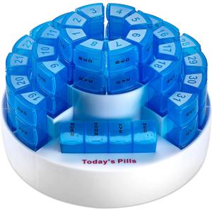 Monthly Pill Box by MEDca - Smart Prescription Organization with Multiple Daily Doses Section, Removable Compartments Perfect for Travelling
