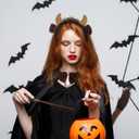 Bull Horns Headband, Bull Ear Headband With Tail Bow Tie Funny Cosplay Party Halloween Ox Costume Accessories Halloween Party Props for Kids Adults (Brown)