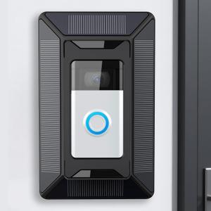 Solar Charger for Ring Doorbell, 2-in-1 with Mount Stand, Micro-USB & Type-C Charging Ports, Compatible with Ring Battery Doorbell (2024 Release) & Ring Video Doorbell (2nd Gen - 2020 Release)