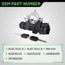 989-019 Ignition Switch Lock Cylinder Assembly with 2 Chip Keys and Shear Bolt, Fit for 2008-2012 Ford Escape, 2009-2011 Ford Focus, Mazda Tribute, Mercury Mariner, Replaces 9L8Z-3511-A